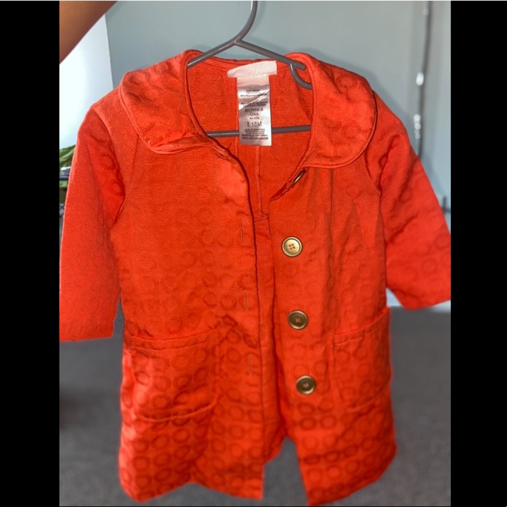 2 Piece orange & white jacket + dress - Picture 2 of 5